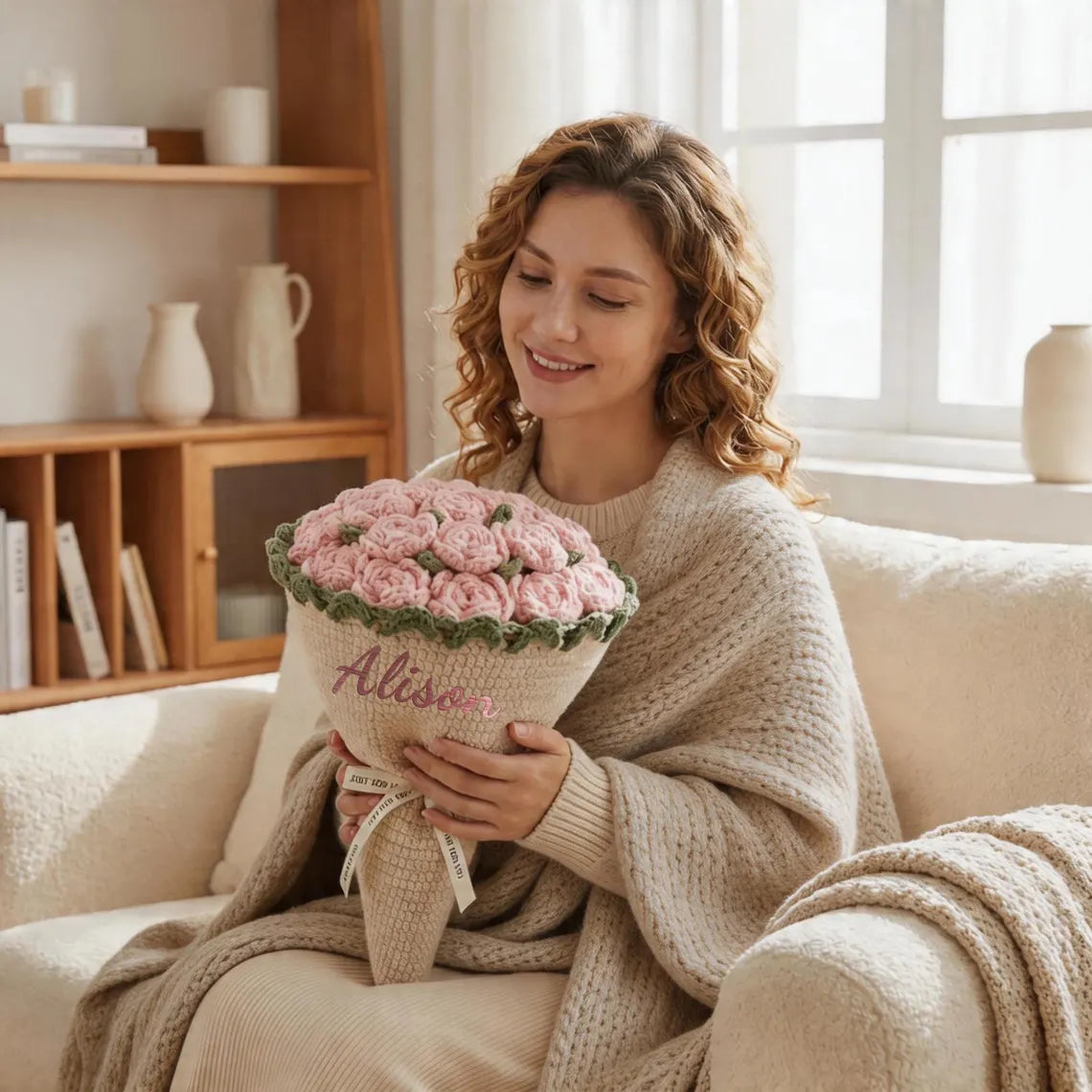 custom crochet rose blanket