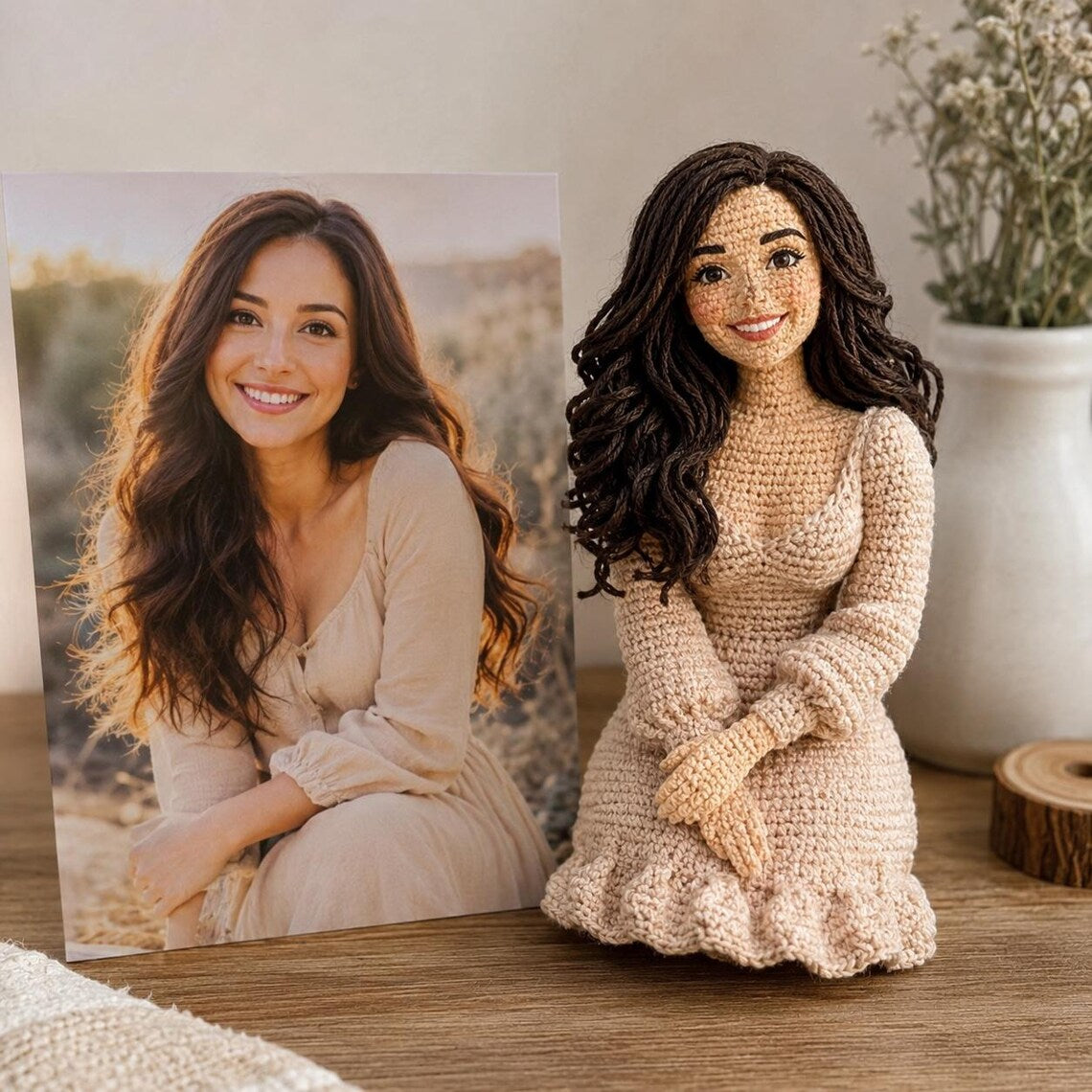 Custom Crochet Doll from Photo, Personalized Look-Alike Amigurumi Portrait