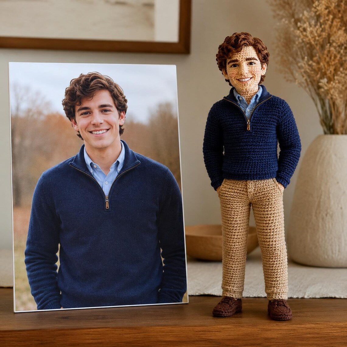 Custom Crochet Doll from Photo, Personalized Look-Alike Amigurumi Portrait